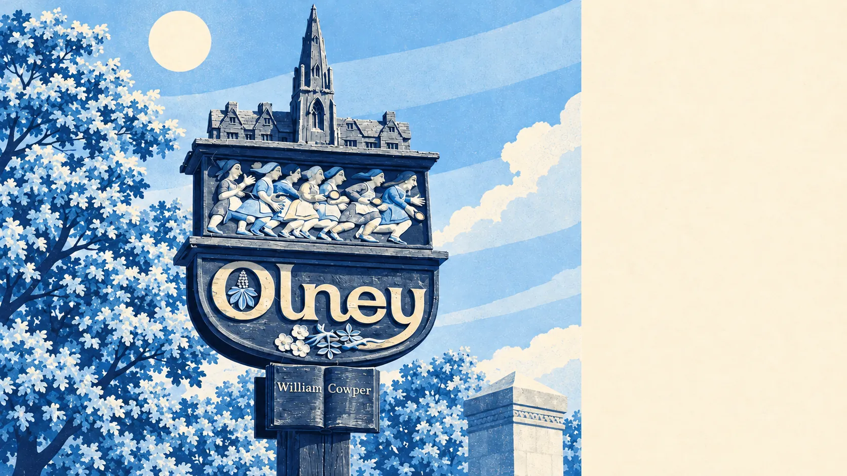 Illustration of Olney, Buckinghamshire